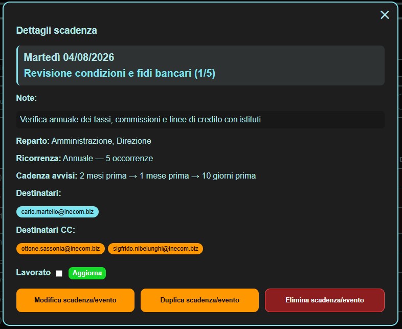 Informazioni e dettaglio